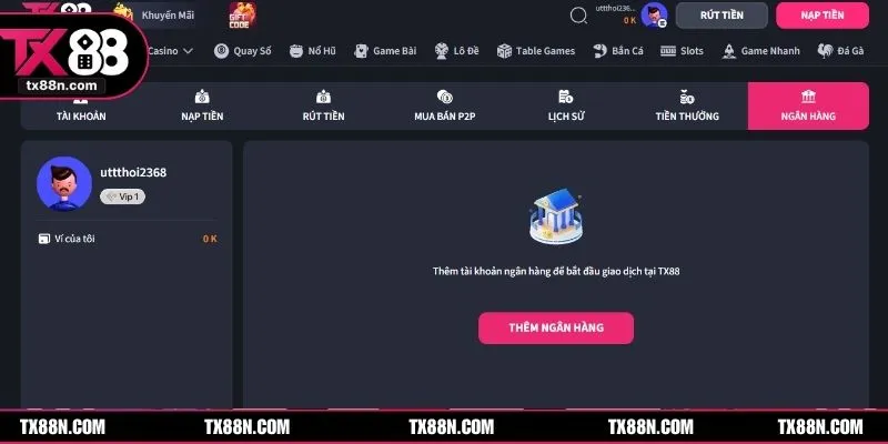 Một vài lỗi thường gặp khi nạp tiền TX88 