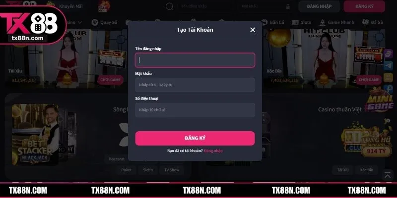 Quy trình tạo tài khoản chi tiết 