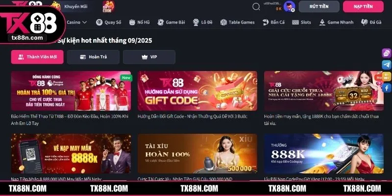 Tổng hợp khuyến mãi TX88 nổi bật năm 2025 