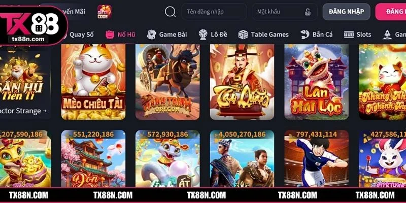 Top 5 trò chơi nổ hũ ăn tiền nên thử tại TX88